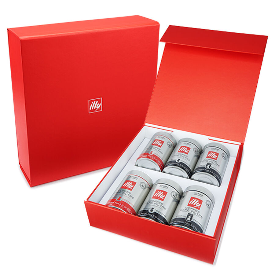 Ground Drip Coffee 6 Can Variety Gift Set illy