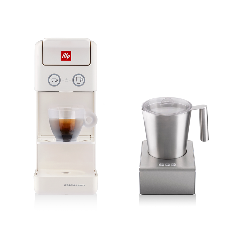 Y3.3 Iperespresso Kaffeemaschine und Edelstahl Milchaufschäumer