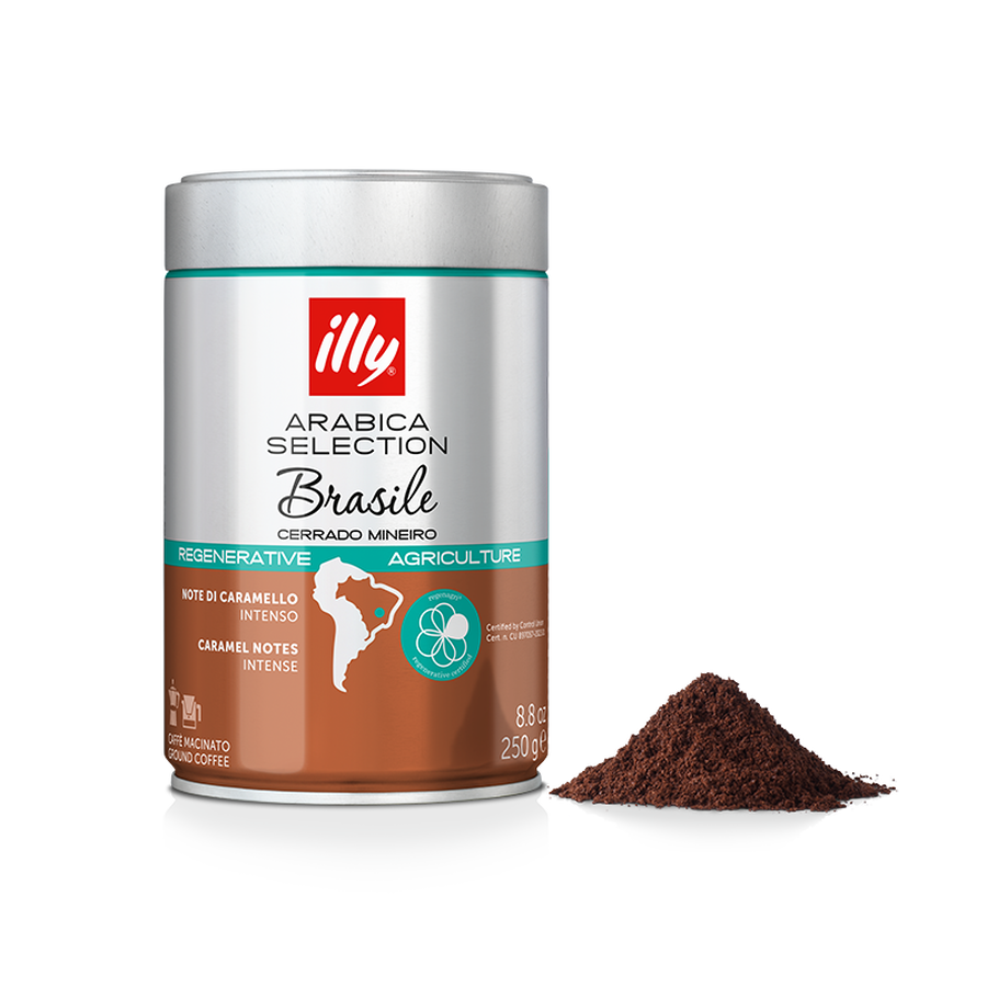 illycaffè lança primeiro café 100% Arabica de agricultura regenerativa Café moído Brasile Arabica Selection Cerrado Mineiro, 250 g