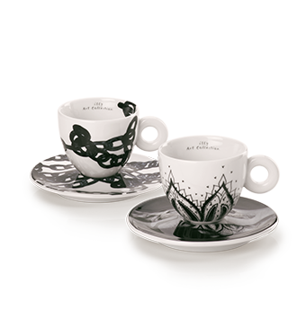 SET MIT ZWEI CAPPUCCINOTASSEN – GENESI ILLY ART COLLECTION 