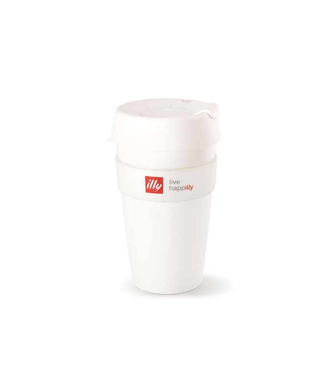 KeepCup Live Happilly Monochrome White - Travel Coffee Cup