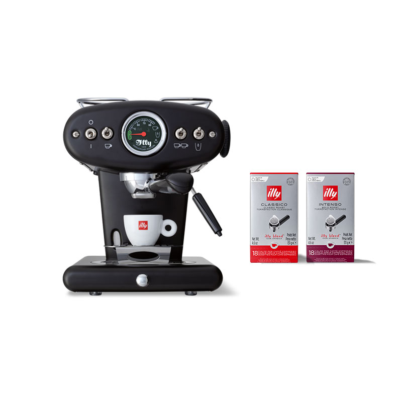 E.S.E Coffee Pod Machine & Coffee Bundle Offer - Black - illy