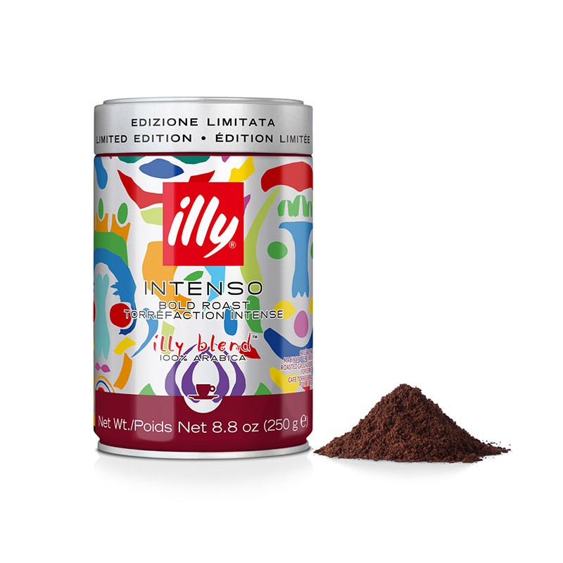 Pascale Marthine Tayou – Blik gemalen koffie voor espresso met INTENSO-branding