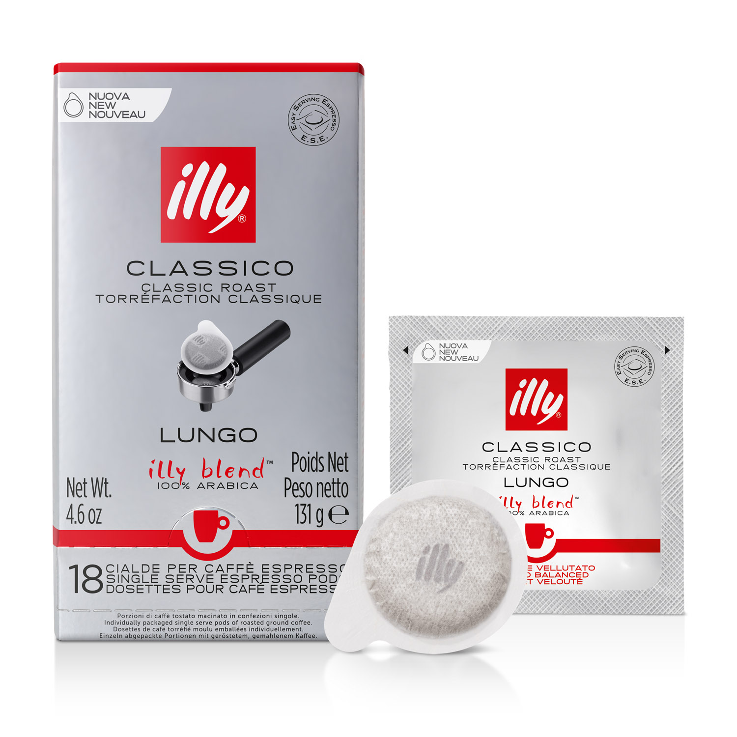 Kit degustazione caffè - 4 confezioni cialde E.S.E. monodose: Classico, Intenso, Decaffeinato e Lungo