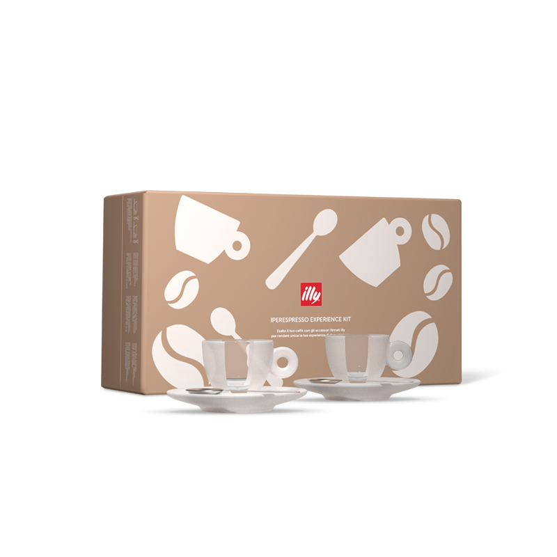 La boîte « Iperespresso experience kit » - deux tasses et deux soucoupes pour espresso créées par Matteo Thun