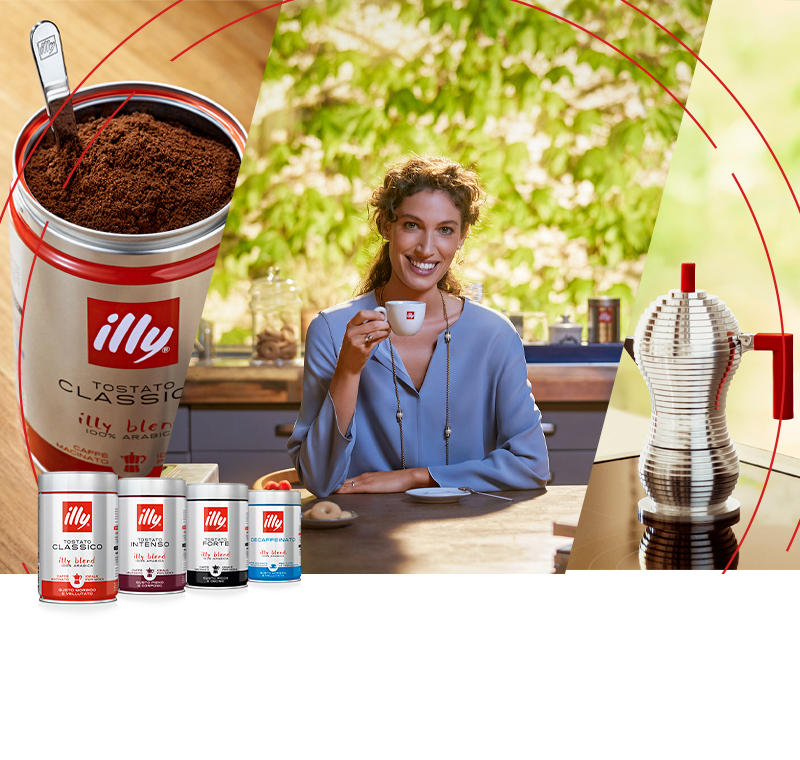 Illy 12 barattoli da 250 gr di caffè macinato moka tostato Forte