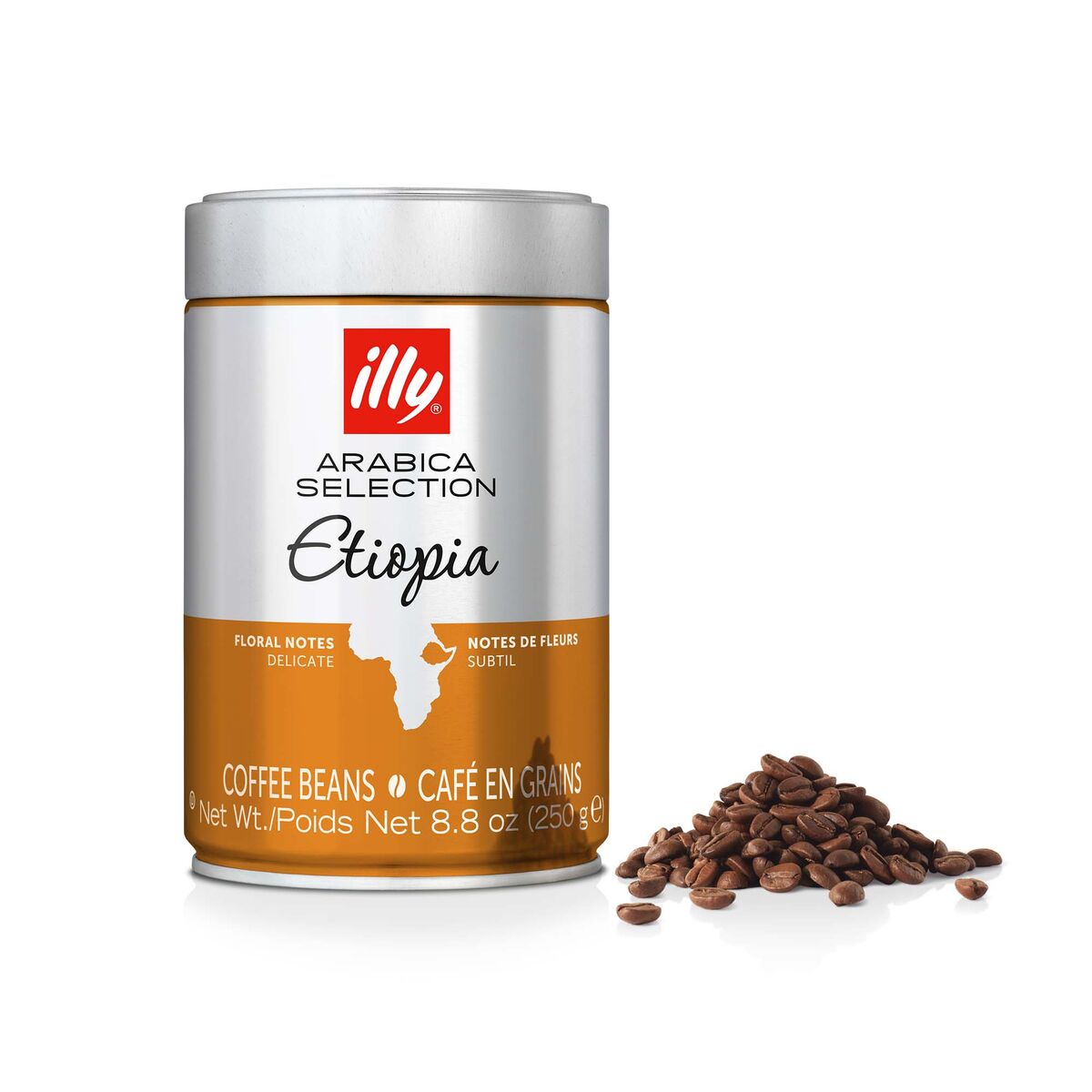 Café en grains Éthiopie – Sélection Arabica – Boîte de 8,8 oz – illy