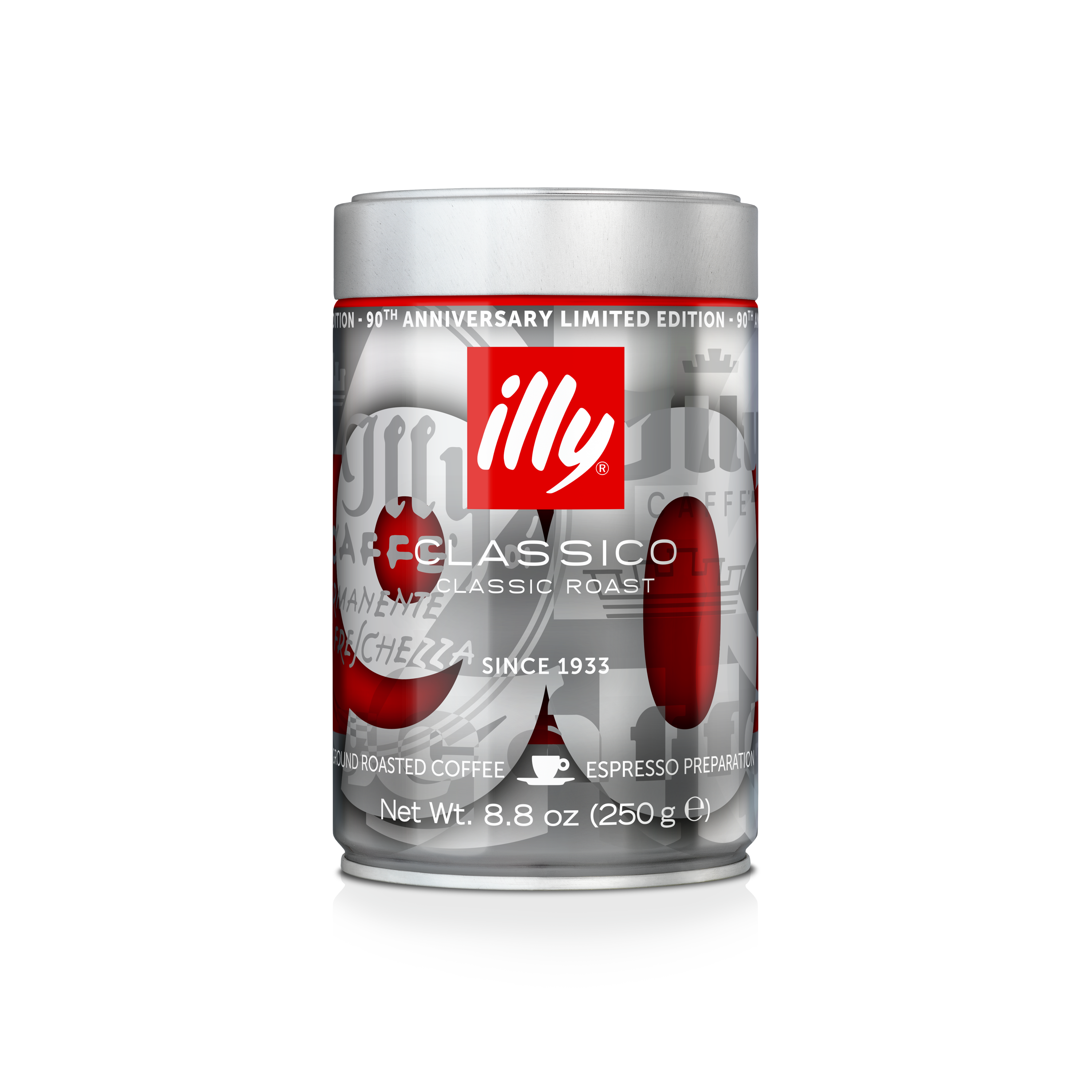 90th birthday illy limited edition - 250g classico ground espresso