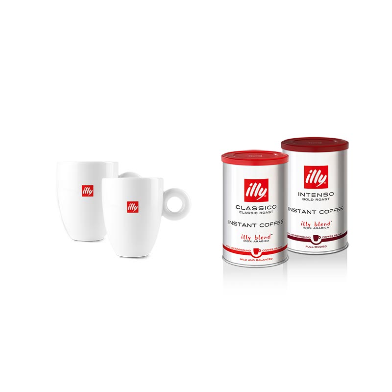 Illy Logo Mug & Instant Coffee Bundle
