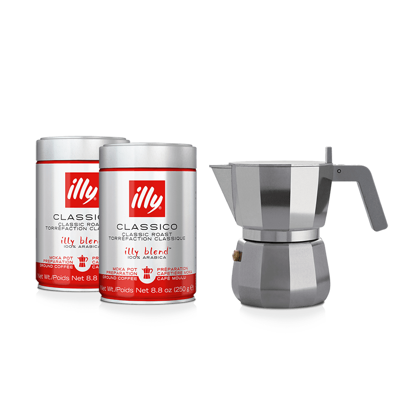 Set Mokkakanne Chipperfield 3 Tassen + 2 Dosen gemahlener Mokka-Kaffee Classico