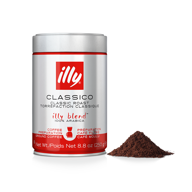 Ground Classico Medium Roast Coffee for Drip Preparation - 8.8oz Can - illy