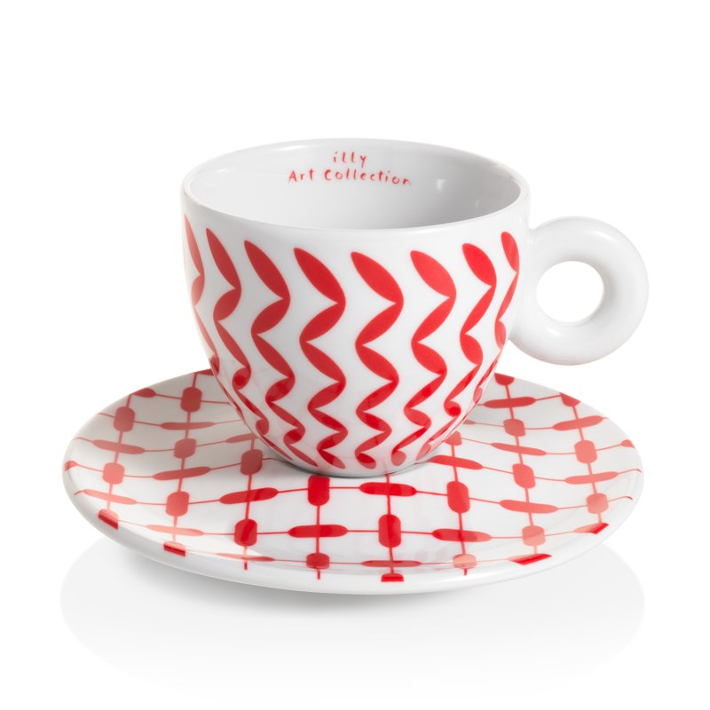 Set of 2 cappuccino cups - illy Art Collection Mona Hatoum