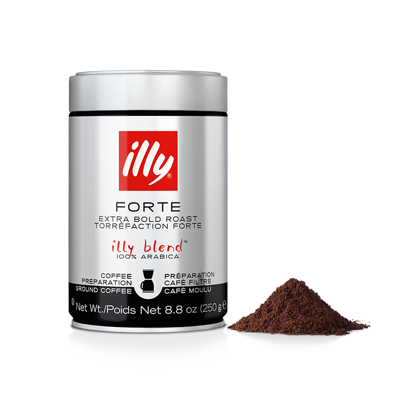 Illy Forte Extra Bold Roast Ground Drip Coffee 6 Cans x 8.8oz/250g