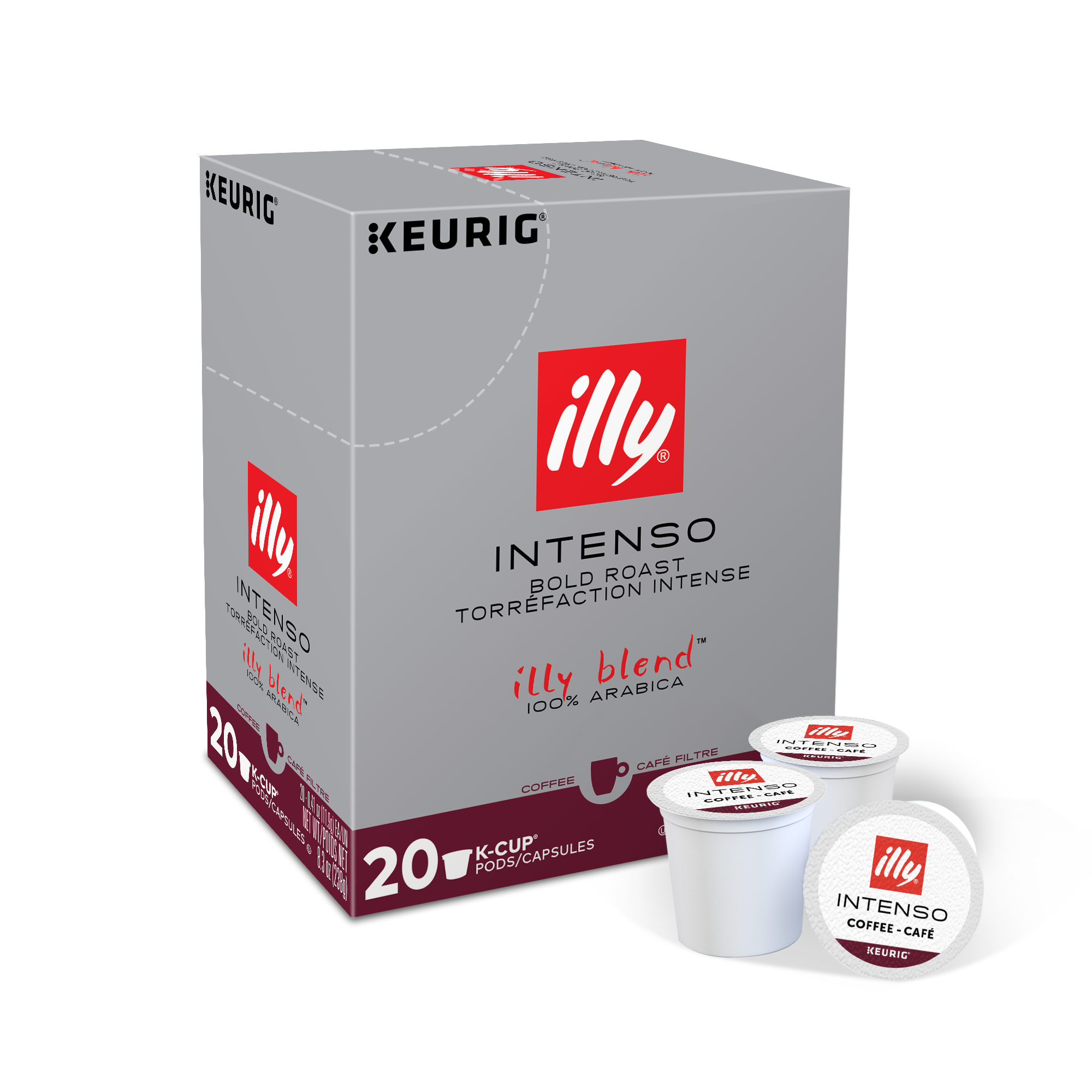 K-Cup® Pods - Intenso Dark Roast - 20 K-Cup® Pods - side - illy