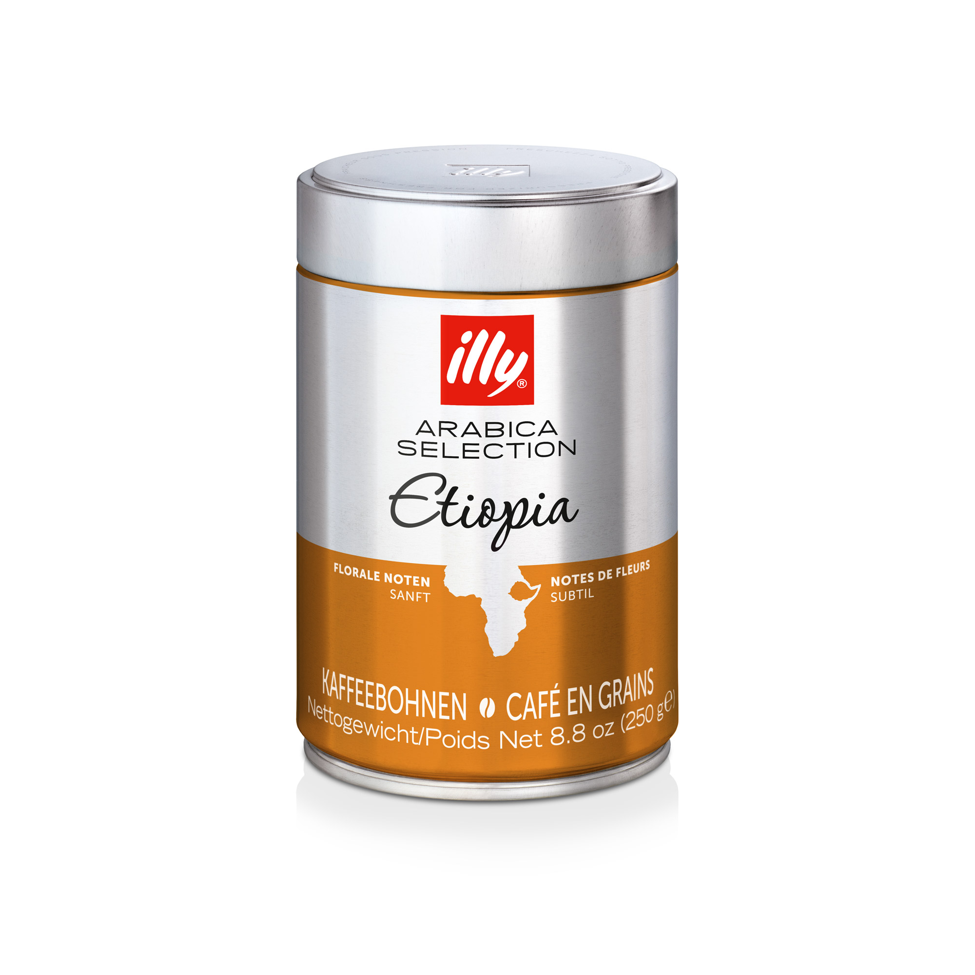 Café en grano Illy Arabica Selection ETIOPIA lata 250 gr. Pack 6 latas x  250 gr.