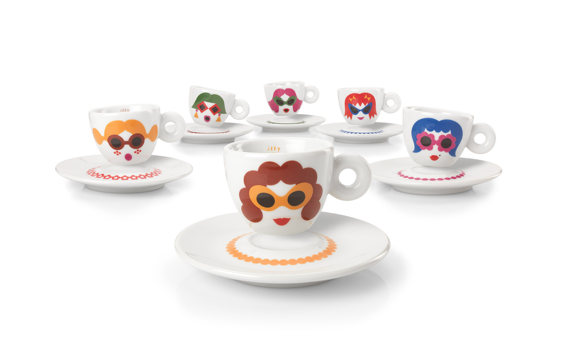 Set 6 tasses à cappuccino par Zagnoli - illy Art Collection
