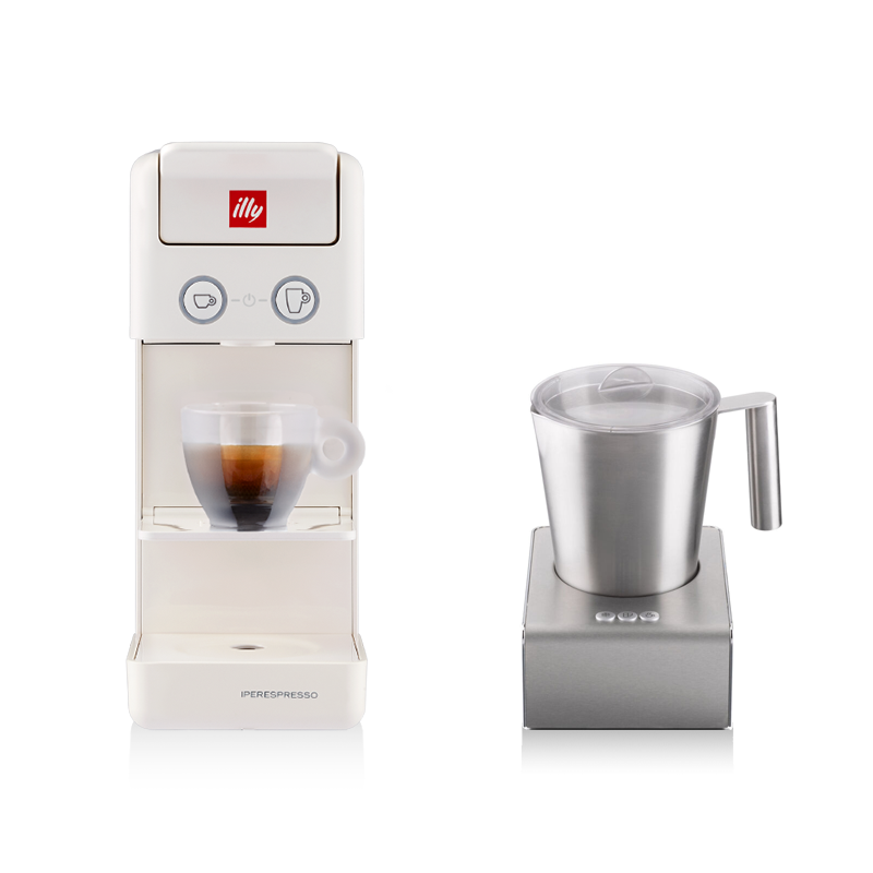 Y3.3 Iperespresso Kaffeemaschine und Edelstahl Milchaufschäumer