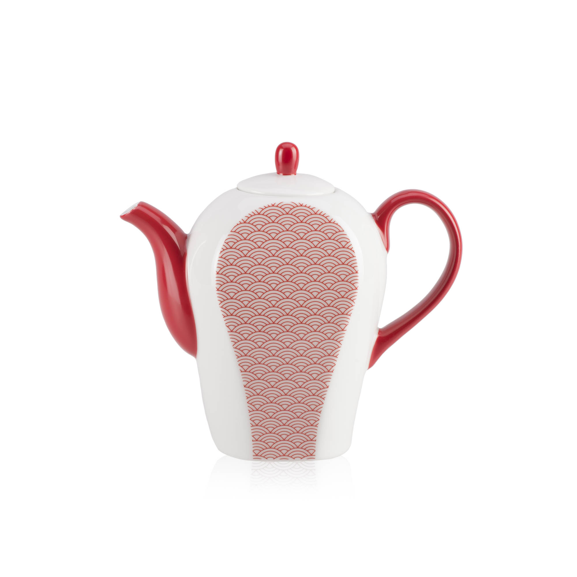 Dammann Auteuil Teekanne aus Porzellan mit rotem Muster
