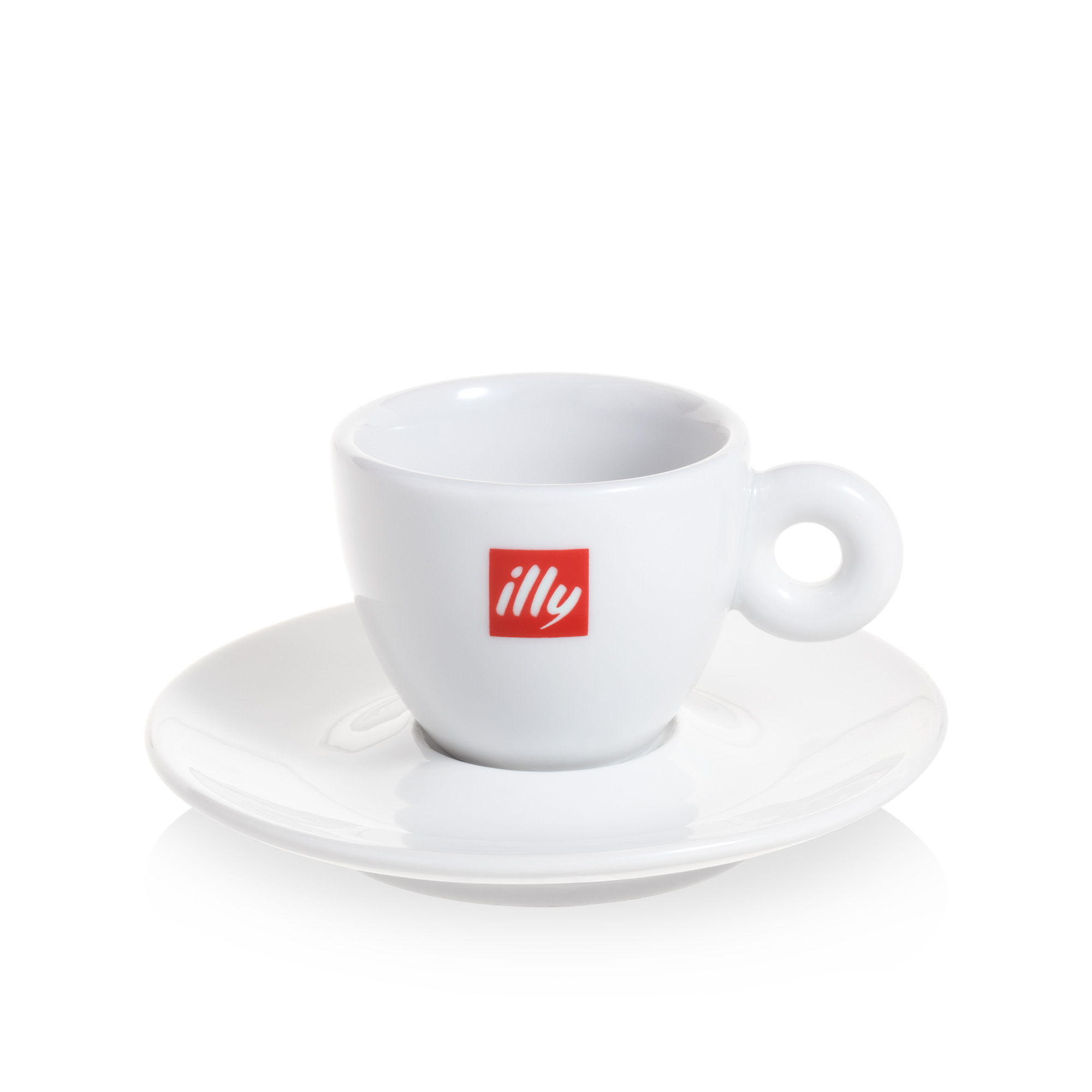 Illy Set of 2 Illy Logo Porcelain Collection Classic Cappuccino Cup with Saucer 6 oz 