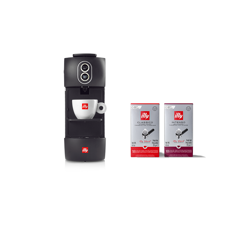 E.S.E Coffee Pod Machine & Coffee Bundle Offer - Black - illy